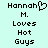 Pixelated text on light cyan background with a heart symbol replacing the 'o' in 'Hannah' on the left side.