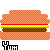 Pixelated static image of a hamburger with orange buns, red patty line, yellow cheese layer, green lettuce strip, and brown meat patty on white background.