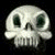 A 50x50 pixel buddy icon split into two sections: a grayscale skull on the left and green text reading "Original Icons .com" on the right against a black background.
