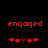 Red pixelated text 'engaged' above a of red and dark-red heart symbols on black background