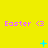 Yellow background with repeated pink 'Easter <3' text and blue pixelated star-like shapes that change position and size across frames.