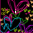 Animated icon with colorful heart outlines and text changing from 'i' to 'is' to 'you' against a black background with small yellow shapes.