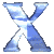 nine blue and white X-shaped icons with cloud-like textures on a gray background, each showing subtle variations in shading and pixelation