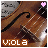 A violin's scroll and strings appear in a pixelated image with 'VI:OLA' text below, while a pink heart icon glows above.