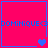 four identical pink squares with blue borders, each containing blue text and heart symbols that change across frames