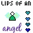 Pixelated icon set with angel figures, heart stacks, and text elements in purple and blue hues on white background.