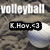 Two side-by-side volleyball-themed buddy icons with pixelated text and a textured background.