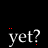 identical white 'yet?' text icons on black background with red pixel artifacts above each instance, some showing fainter red text overlays