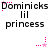 Animated text and star icons display 'Dominicks lil princess' with pink stars appearing in sequence across three repeated