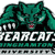Pixelated green cat with white eyes and red pupils above bold white text reading 'MEOWCAT' on a black background with green accents.
