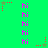 Green background with vertical pink 'hi' text and scattered red star icons with trailing dots