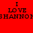 Red background with black text repeating "I LOVE SHANNON" in two , each containing four identical text blocks