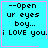Four identical cyan with pink borders display pixelated text and small symbols, each showing the same message with one symbol variation