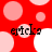 Red background with pink and white circles; four instances of the word 'eteka' in black text across the image.
