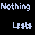 Pixelated white text fragments on a black background form a scattered wordwall with phrases like 'Nothing', 'But', and 'My Life...'.