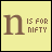 Six display a large brown lowercase 'n' and pixelated text on a pale yellow background, each showing different letter variations of the phrase "IS FOR"