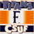 A static pixelated image with a grid layout featuring dark blue, orange, and white sections containing stylized text and symbols.