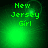 Green pixelated text 'New Jersey Girl' on dark background with shifting light effects.