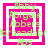 Four identical pixelated images of layered pink and white squares with green text overlays showing names like Abby, Abigale, and Abs.