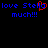Blue pixelated text reads "love Stella love much!!!" with a red heart replacing the 'o' in Stella on both sides of the image.