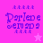 Pixelated purple text on pink background with star symbols, showing animation changes between frames.