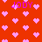 Red background with pink pixelated hearts and purple text reading "JODY" scattered across the image.