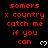Red pixelated text on black background with white heart symbols, repeating 'somers x country catch me if you can' across multiple