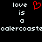 Pixelated text and a red heart symbol on black background with repeated 'oalerc' text at bottom.