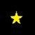 Six yellow stars arranged in two of three on a black background, with the top stars slightly smaller than the bottom