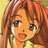 A 48x48 pixel buddy icon featuring a cartoon anime-style character with long orange hair and large brown eyes on the left, paired with stylized text reading "Anime IM" above smaller text "com" on a black background to the right.