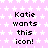 Pixelated text on a pink star-patterned background with repeated phrases and a gray rectangle in the bottom-right corner.