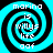 Four identical spiral patterns with cyan and black rings, each containing white text reading 'marina is willys life aof' in a pixelated font.