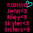 Pixelated text list with pink names and cyan heart symbol on black background, showing animation change in the top name's icon.