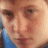 A pixelated image split into two sections: a close-up of a person's face on the left and stylized text with an emoticon on the right.