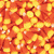 Animated sequence showing candy corn, a carved pumpkin, and a cracked surface with spiderweb patterns.