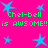 Bright pink background with blue star shapes and green text reading "Chel-bell is AWSOME!!" repeated twice in a pattern