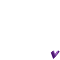 Purple pixelated shapes including hearts, V's, and abstract forms on a gray background.