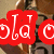 Red square icons with white text and symbols on a blurred background, featuring stylized letters 'T', 'Q', and circular shapes.