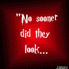 six showing a character with red hair and another with brown hair, alongside text quotes on red backgrounds