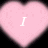 A 2x2 contact sheet of three animated heart-shaped icons with text, each in distinct colors and fonts against a black background.