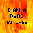 Pixelated text 'I AM A PYRO BITCHES' on a fiery background with one showing solid gray