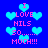 Pixelated blue background with light blue hearts and pink text reading "I LOVE NIMS SO...... MUCH!!!" in multiple repeated arrangements.