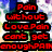 Pixelated text-based buddy icon with six distinct wordwall sections in red, green, cyan, blue, yellow, and purple against a blurred floral background.