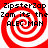 Red and white spiral pattern with black text reading "ZipsterZap Zam its the ALEC MAN" repeated across four quadrants.