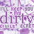 A static image with a repeating pattern of purple text and small circular shapes on a light purple background.