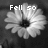 A flower-shaped icon with text overlays showing 'Fell so', 'Far so', and 'FAST' , rendered in grayscale with a blurred effect