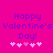 Pixelated pink background with purple text reading 'Happy Valentine's Day!' and five white/pink hearts below, two versions side-by-side.