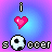 Pixelated icon with gradient background showing a vertical black-and-white striped bar, pink heart symbol, soccer ball graphic, and partial text.