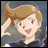 A pixelated anime-style character with light brown hair and a dark top, next to stylized text on a black background.