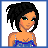 Pixel art contact sheet showing three frames of a female character in blue cheerleading outfit with visible text "Alone And waitin" below.